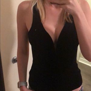 Wired Deep V neck Velvety Top